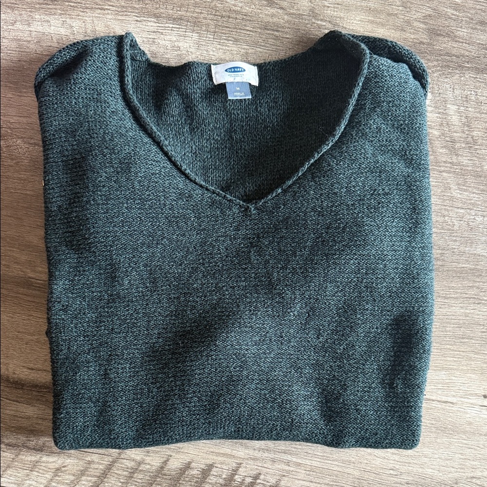 Old Navy Forest Green V-Neck Sweater